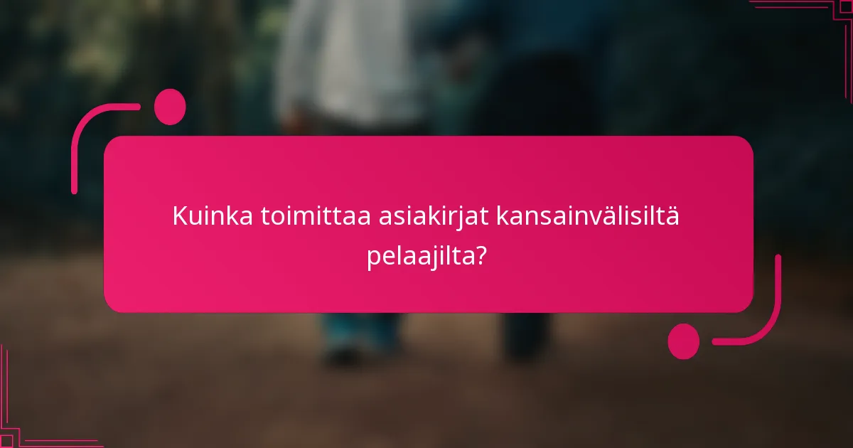 Kuinka toimittaa asiakirjat kansainvälisiltä pelaajilta?