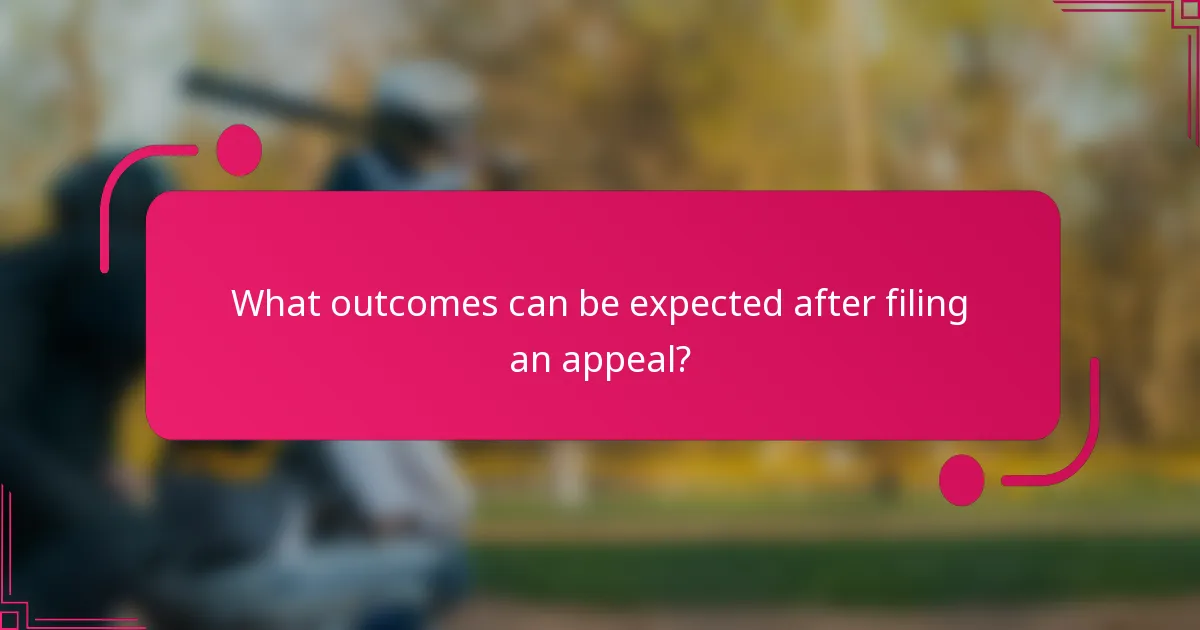 What outcomes can be expected after filing an appeal?